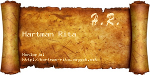 Hartman Rita névjegykártya