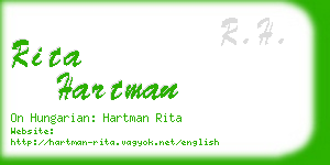 rita hartman business card